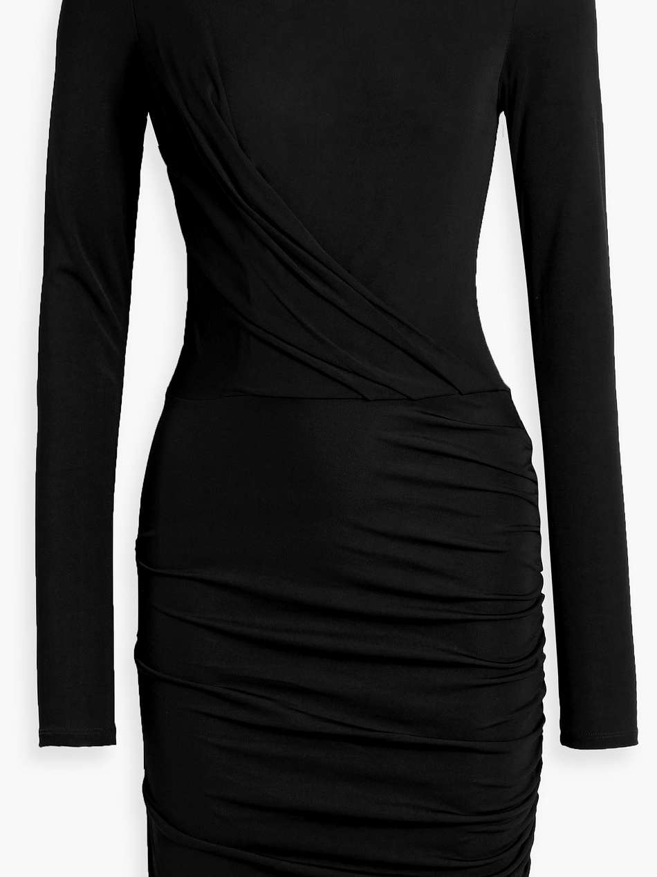 holly wrap-effect ruched stretch-jersey mini dress
