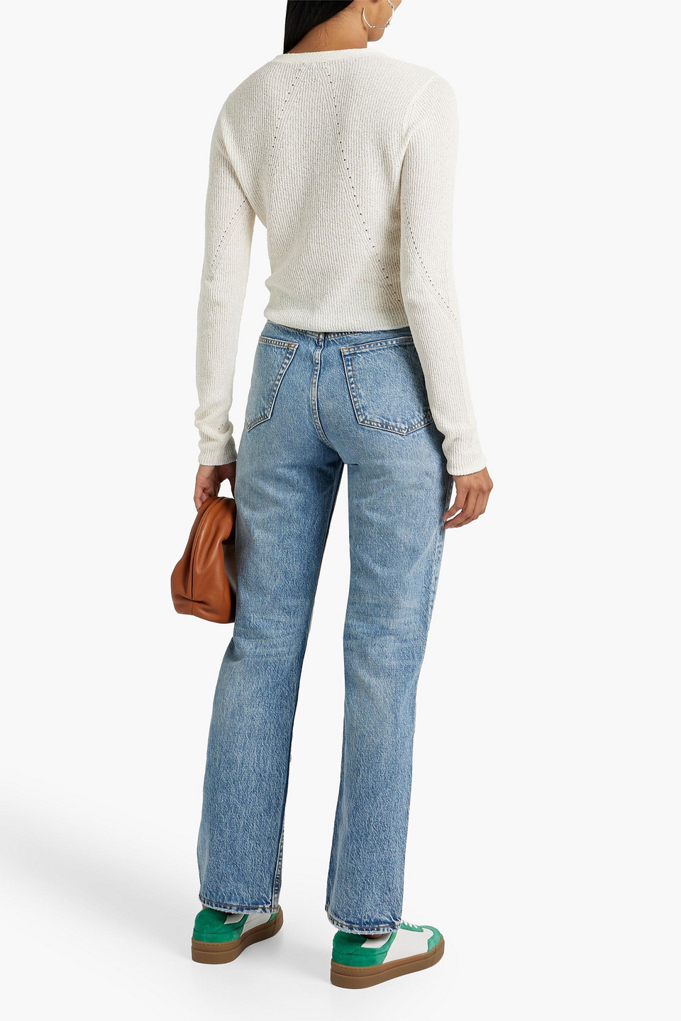 Shop Rag & Bone Alex High-rise Straight-leg Jeans In Mid Denim
