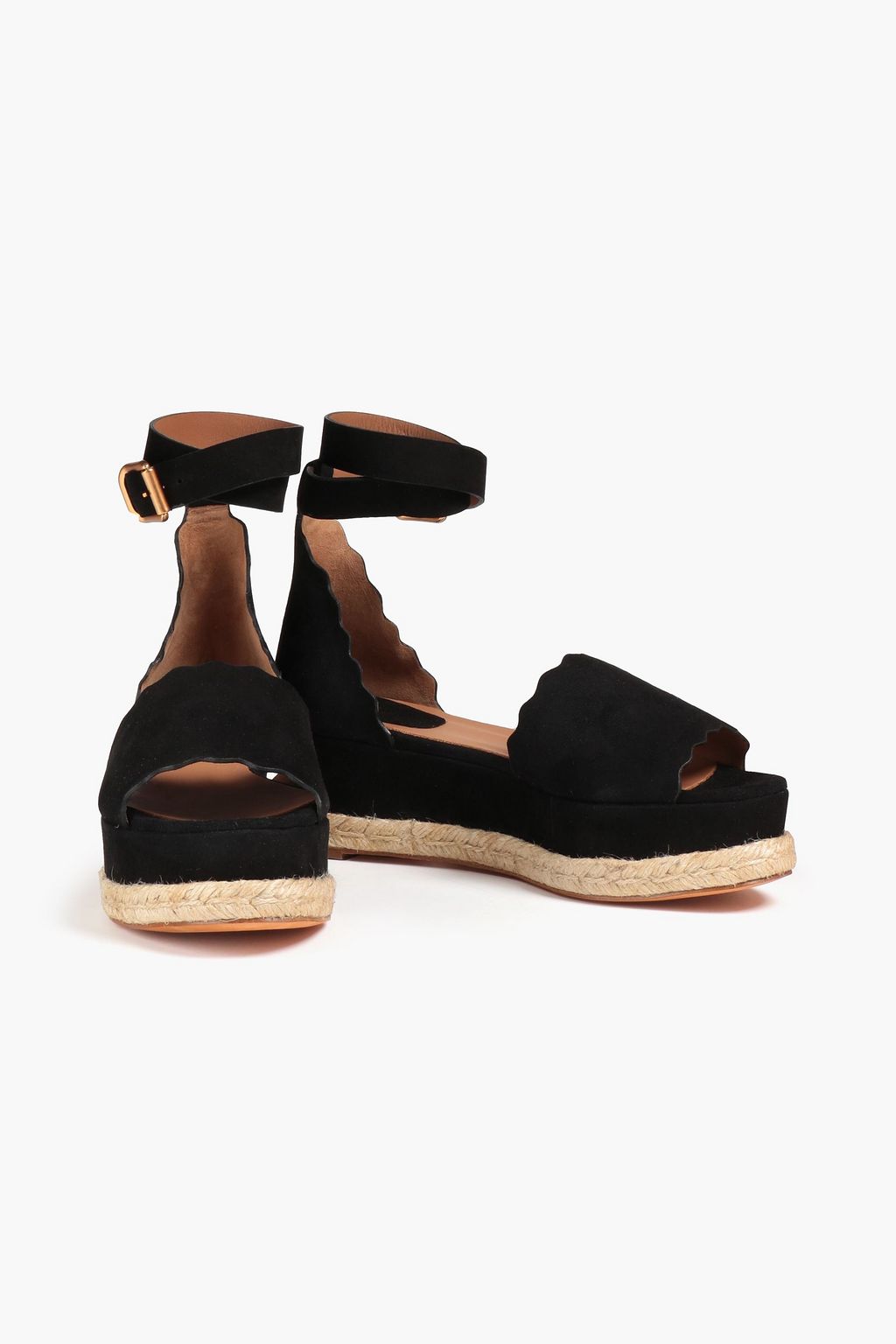 CHLOÉ Lauren suede platform espadrille sandals