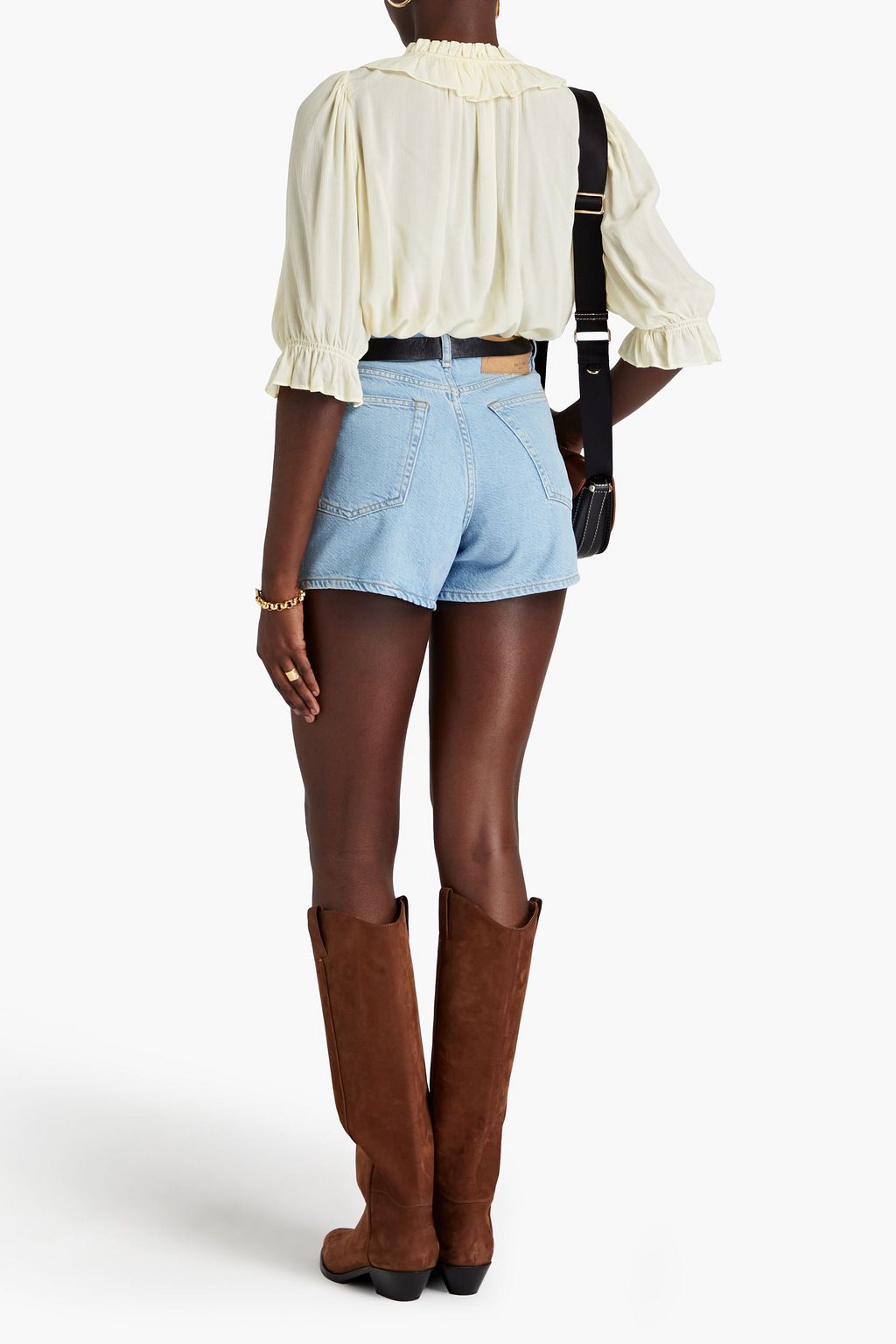 BA&SH Naty ruffled crepon blouse