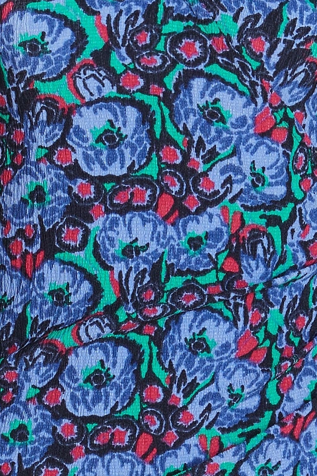 BA&SH Doly Minikleid aus Seersucker mit floralem Print und Wickeleffekt