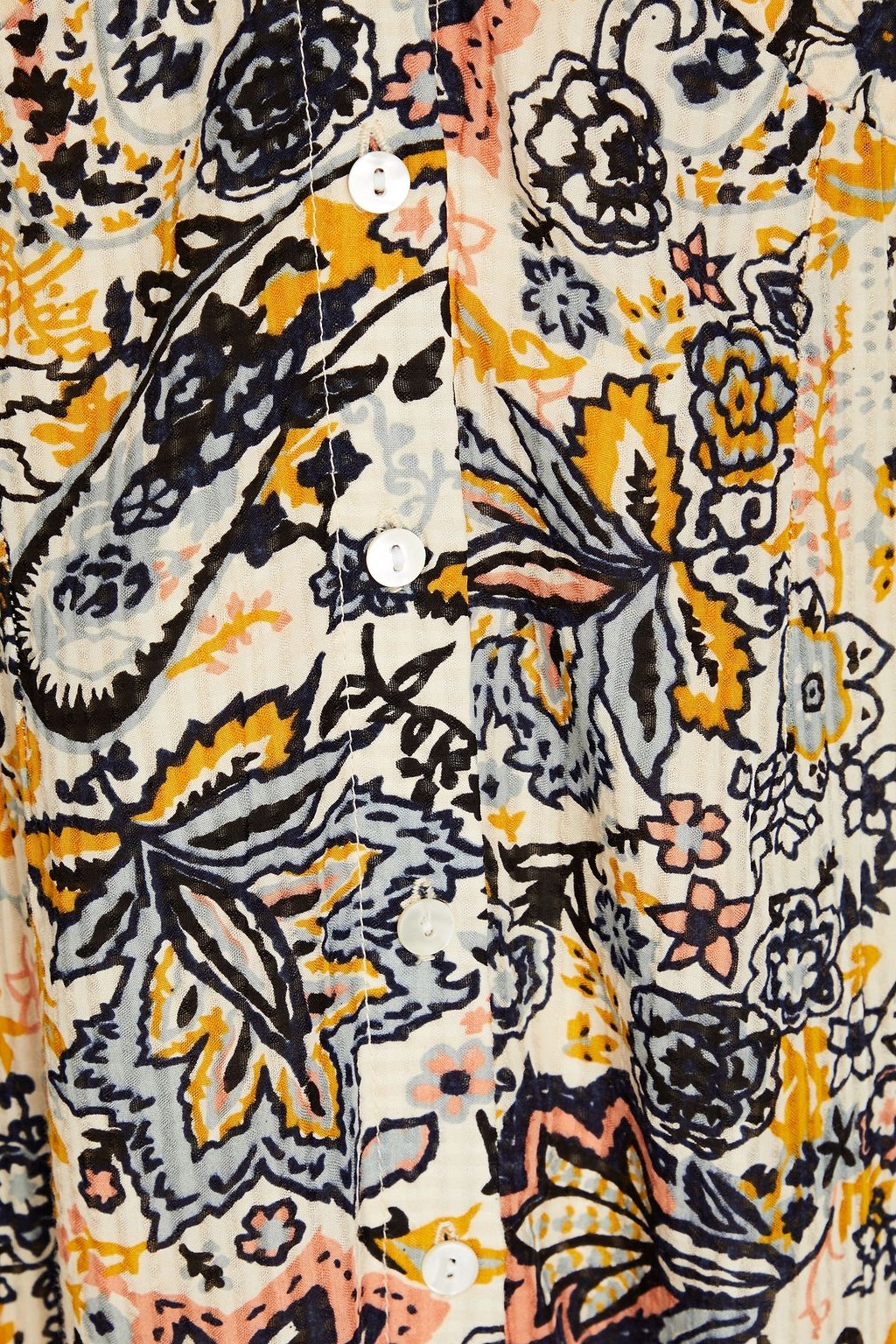 BA&SH Robe Baila gathered jacquard midi dress