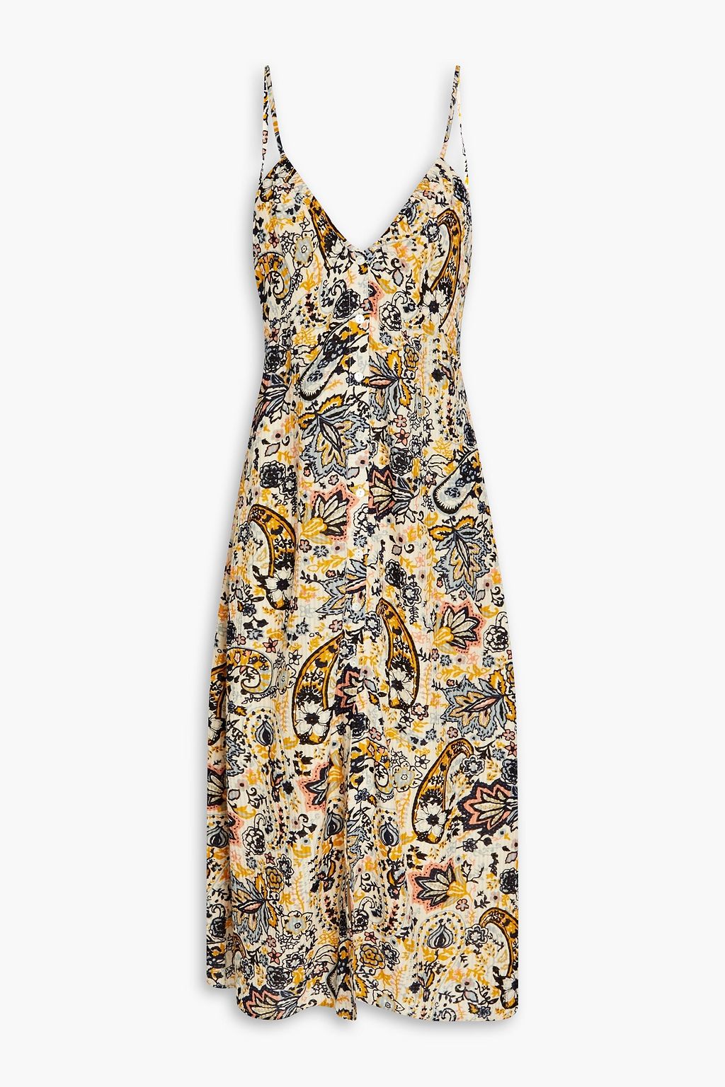 BA&SH Robe Baila gathered jacquard midi dress | THE OUTNET