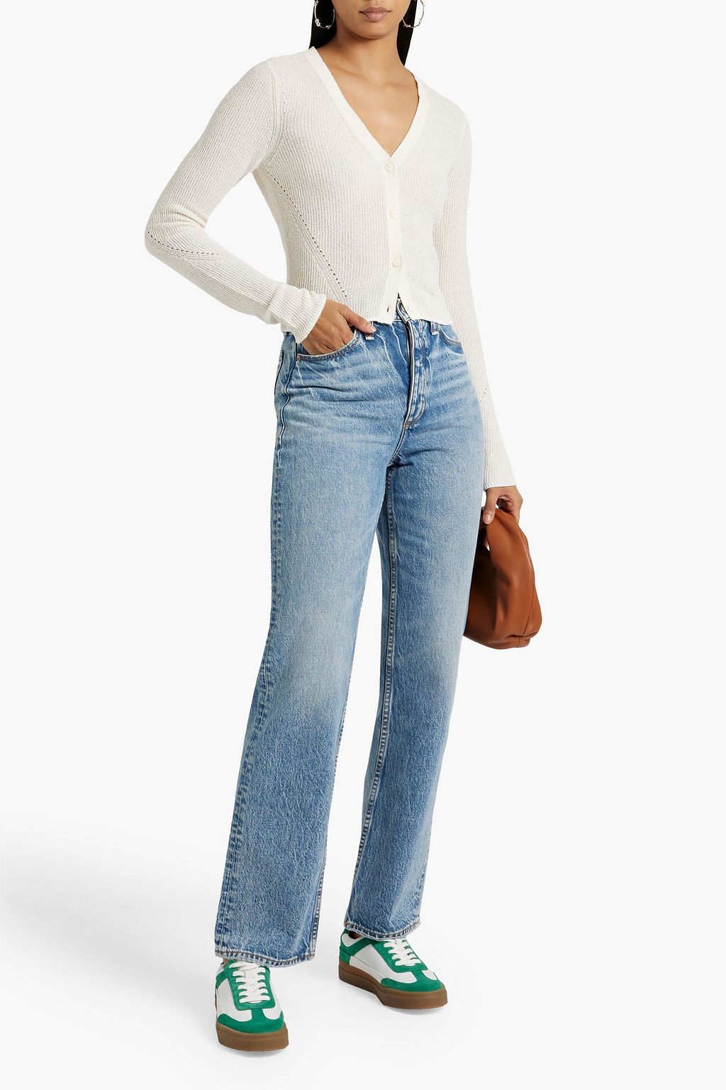 RAG & BONE Soleil ribbed cotton-blend cardigan