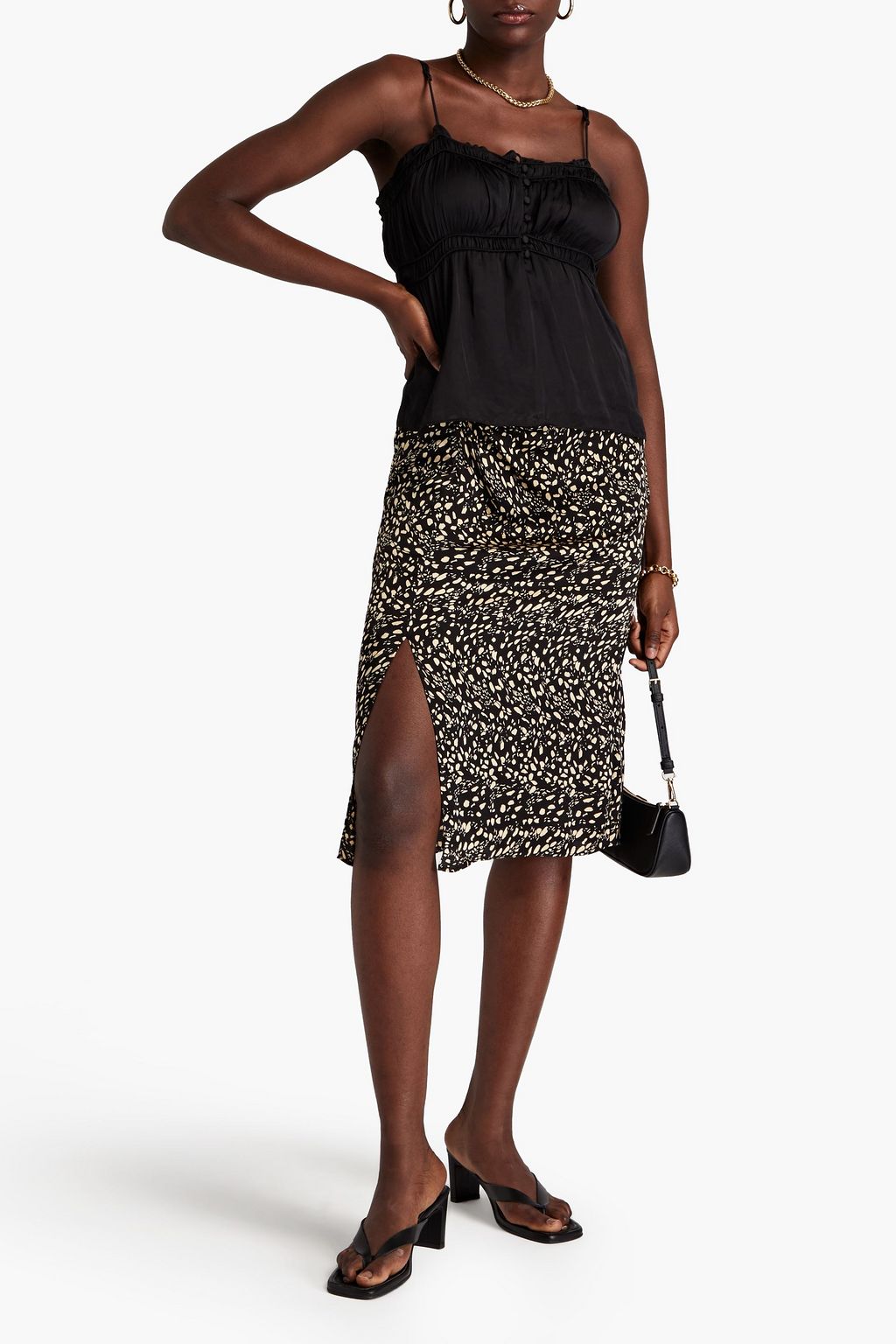 BA&SH Yael button-embellished satin camisole