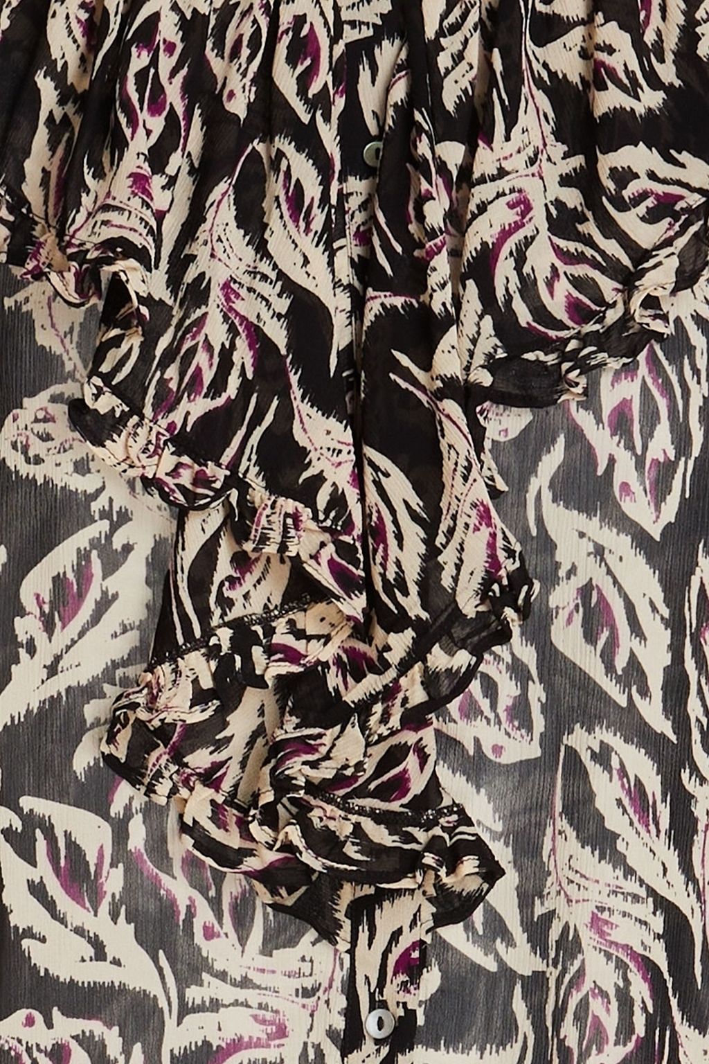 BA&SH Genny ruffled printed crepon blouse