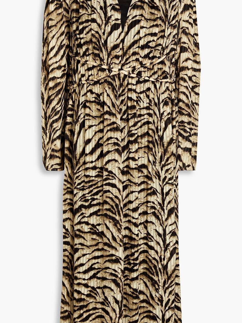 imany tiger-print jacquard midi dress