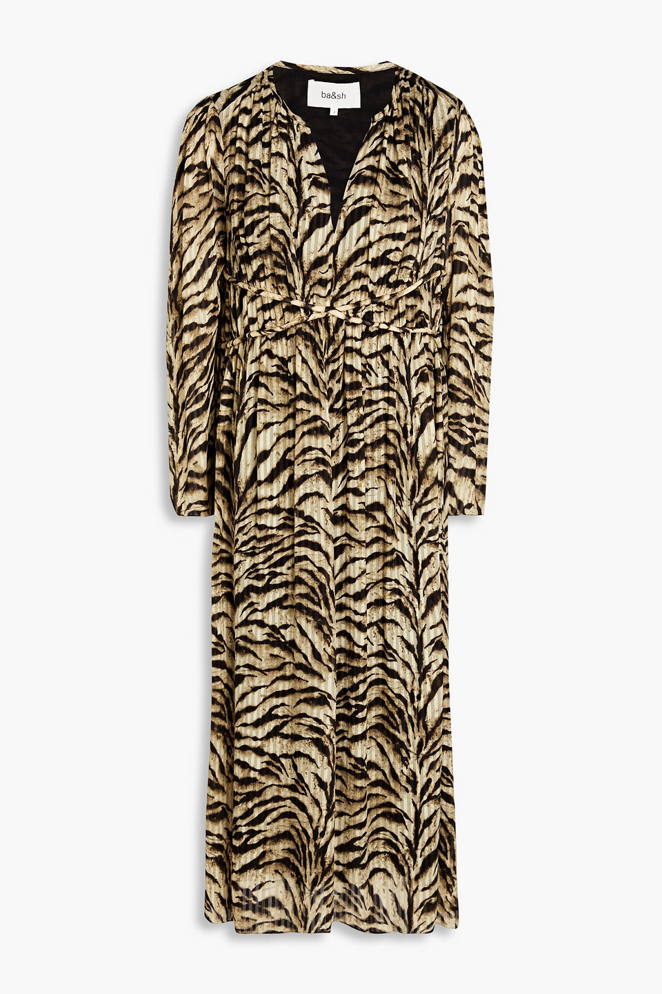 Ba&sh Imany tiger-print jacquard midi dress