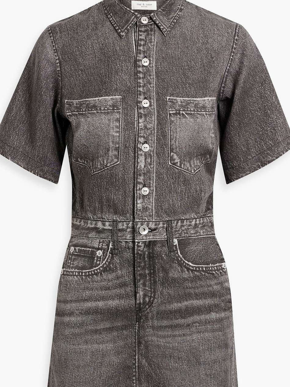 printed tencel™ mini shirt dress