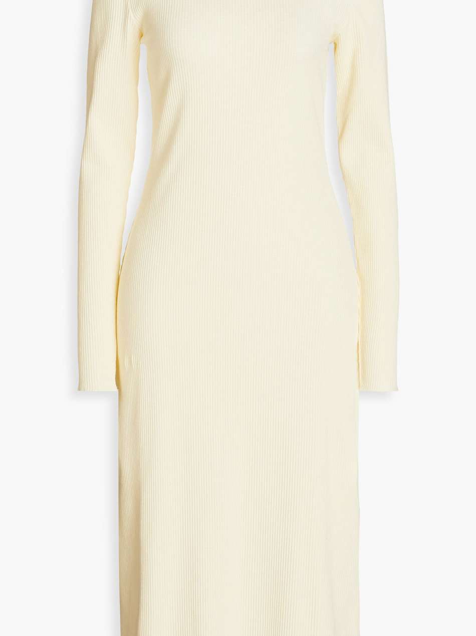 tora cutout ribbed stretch-cotton midi dress