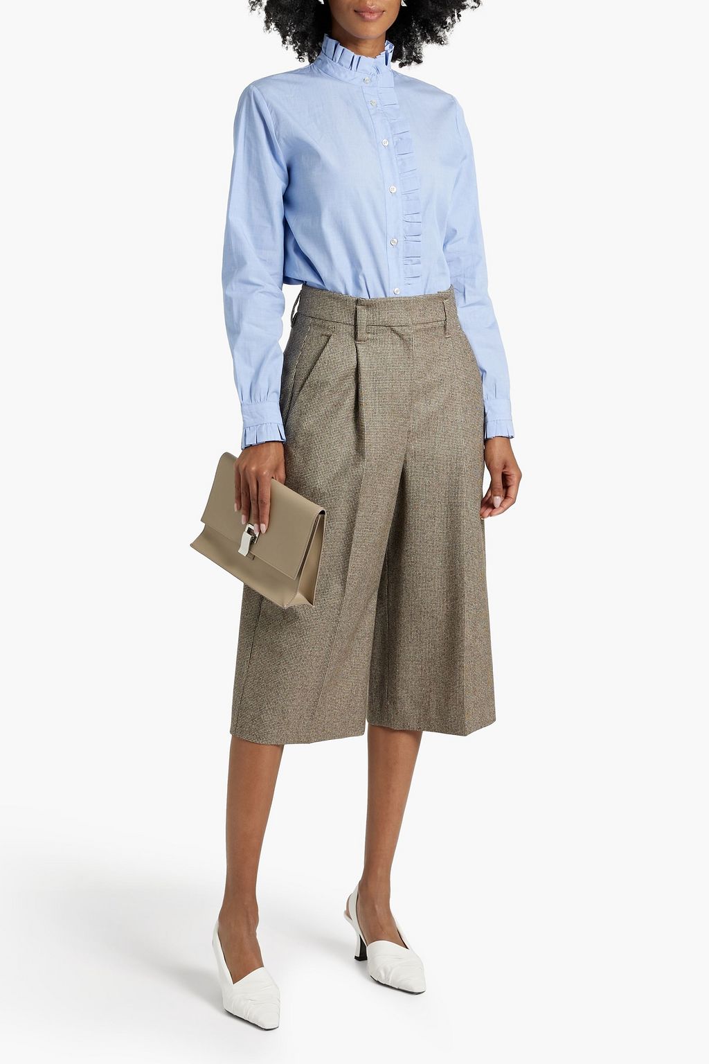 OFFICINE GÉNÉRALE Danielle ruffled cotton-poplin shirt