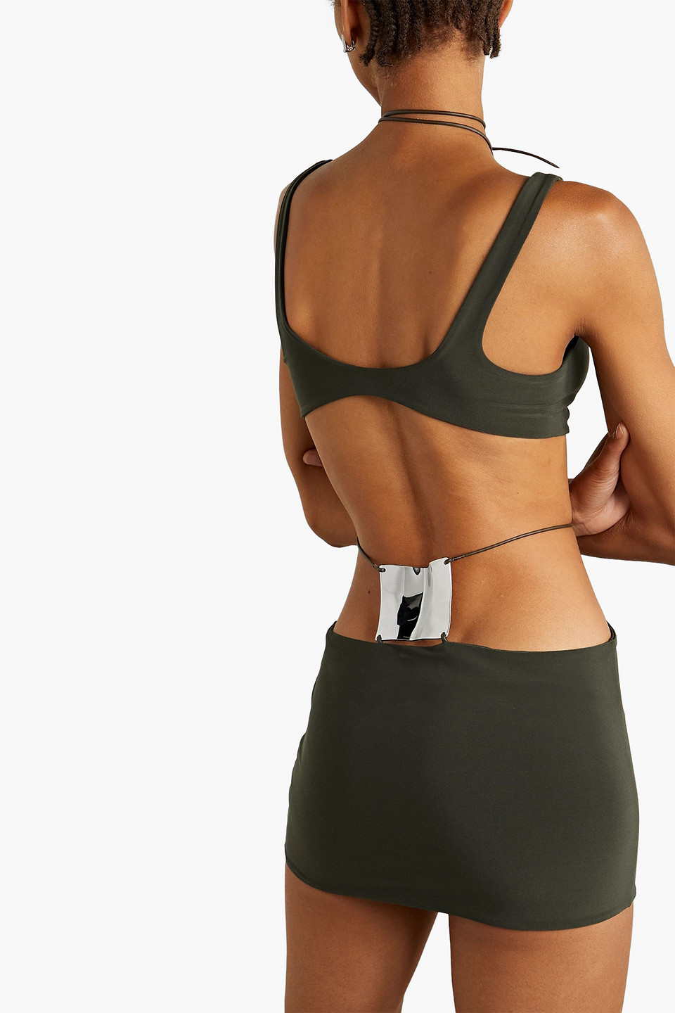  Grace Ling - Verzierter Minirock Aus Stretch-jersey - Grün - S/m 