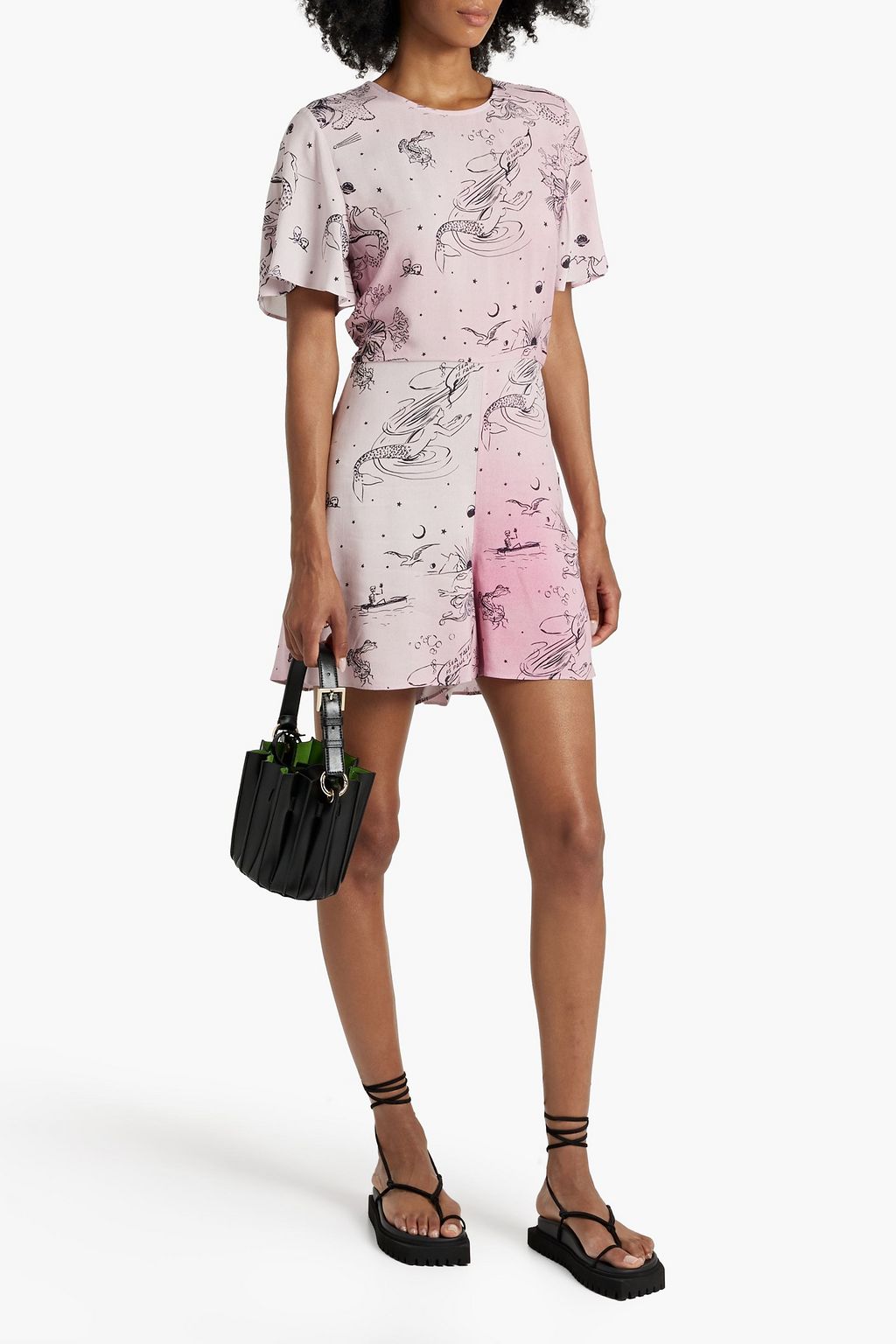 PS PAUL SMITH Cutout printed crepe jumpsuit