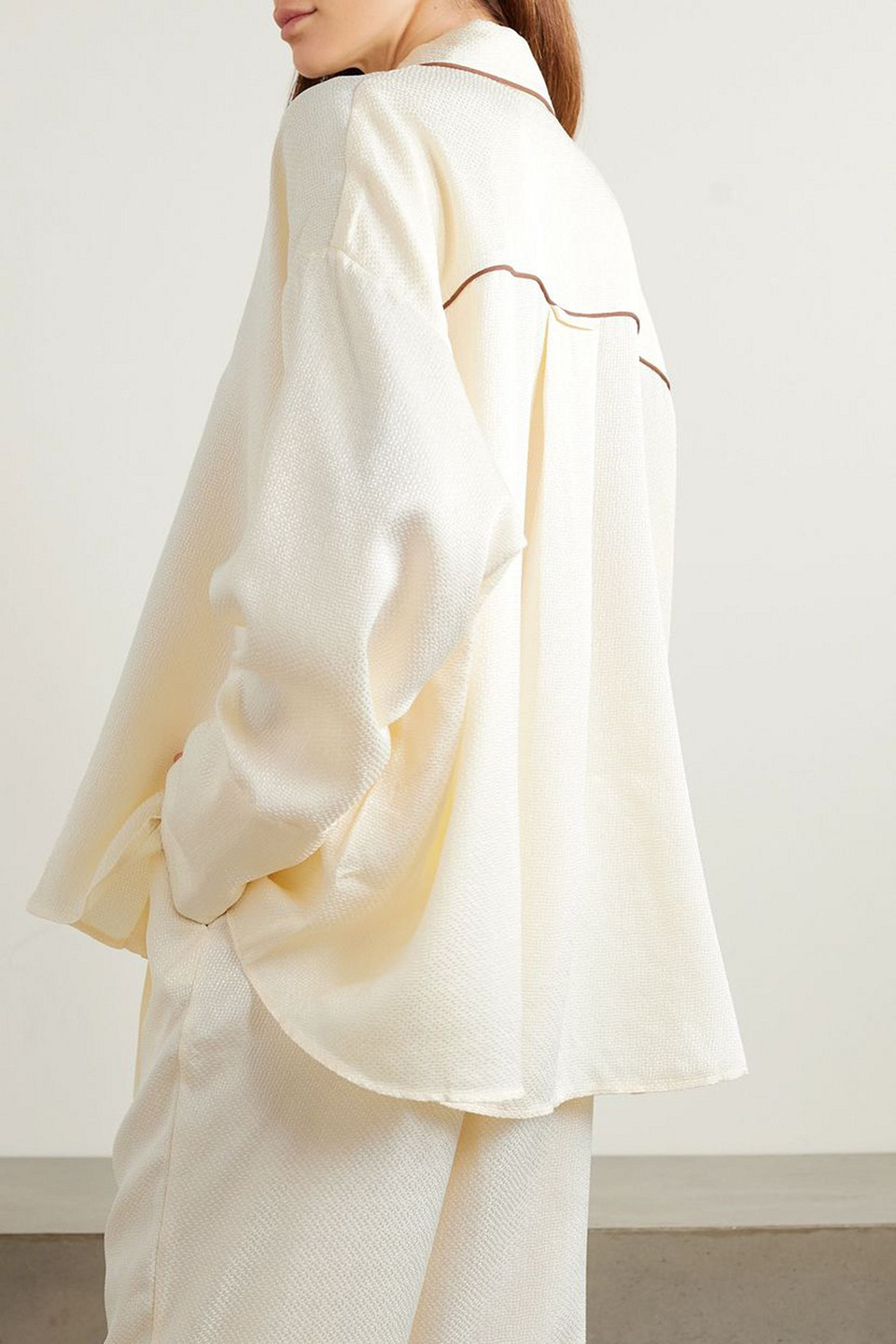  Sleeper - Pastelle Pyjama-oberteil Aus Glänzendem Jacquard - Weiß - Xxs/xs 