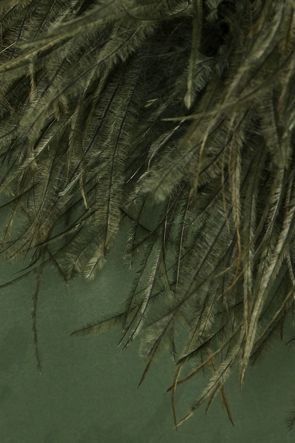 SLEEPER BOHEME FEATHER-TRIMMED LENZING™ ECOVERO™-SATIN MAXI DRESS