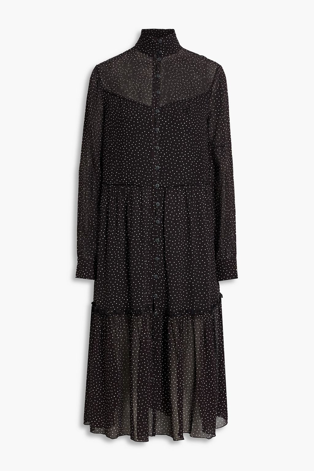 RAG & BONE Libby tiered polka-dot chiffon midi dress | THE OUTNET