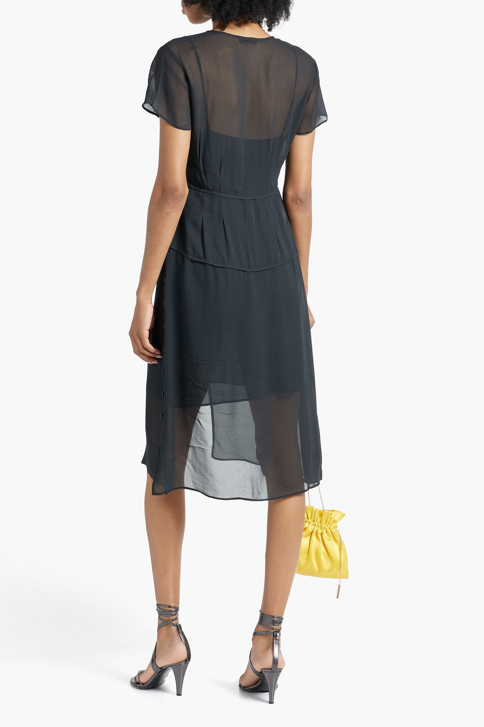 Shop Rag & Bone Mccormick Chiffon Dress In Black