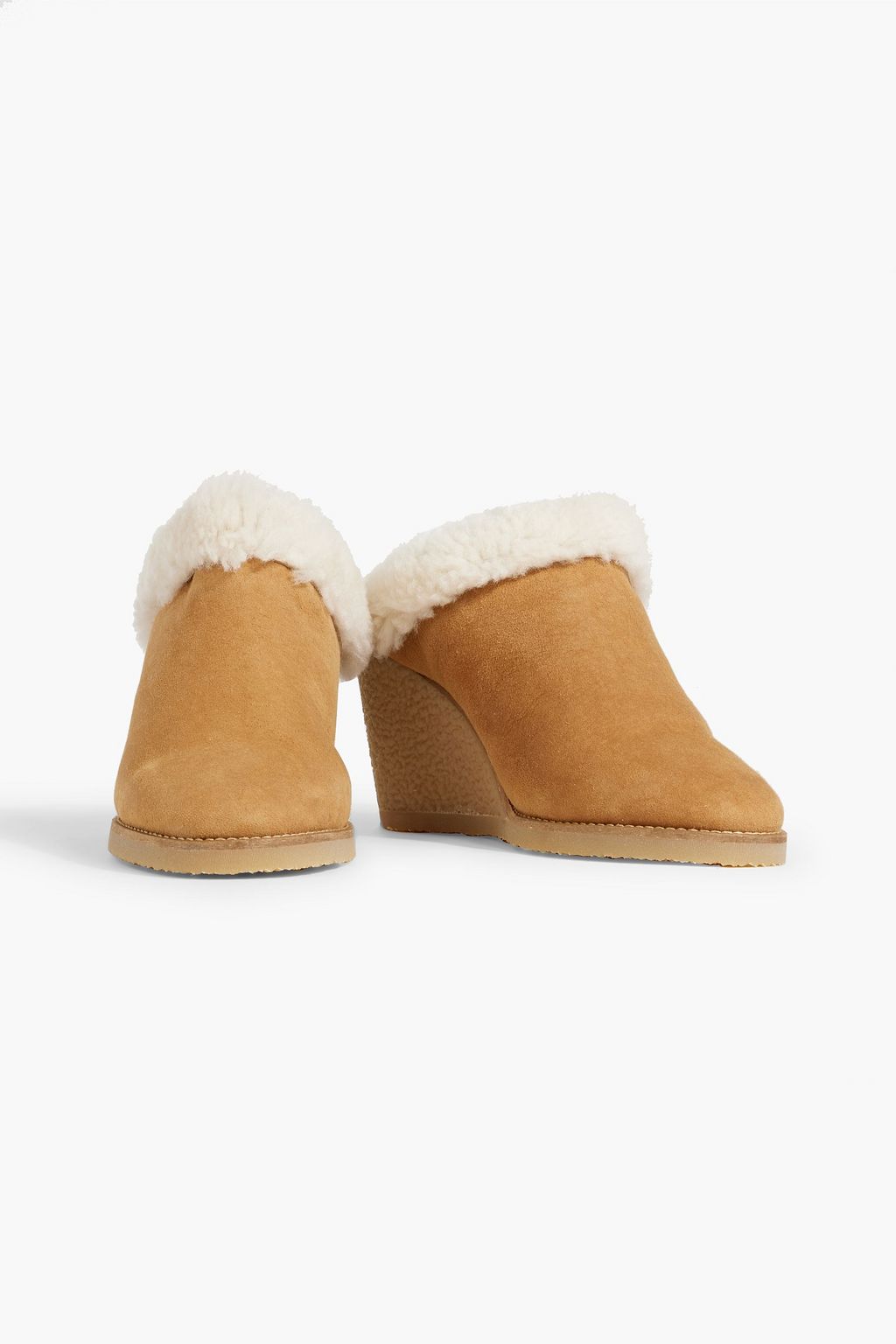 ISABEL MARANT Takita 90 shearling-lined suede wedge mules