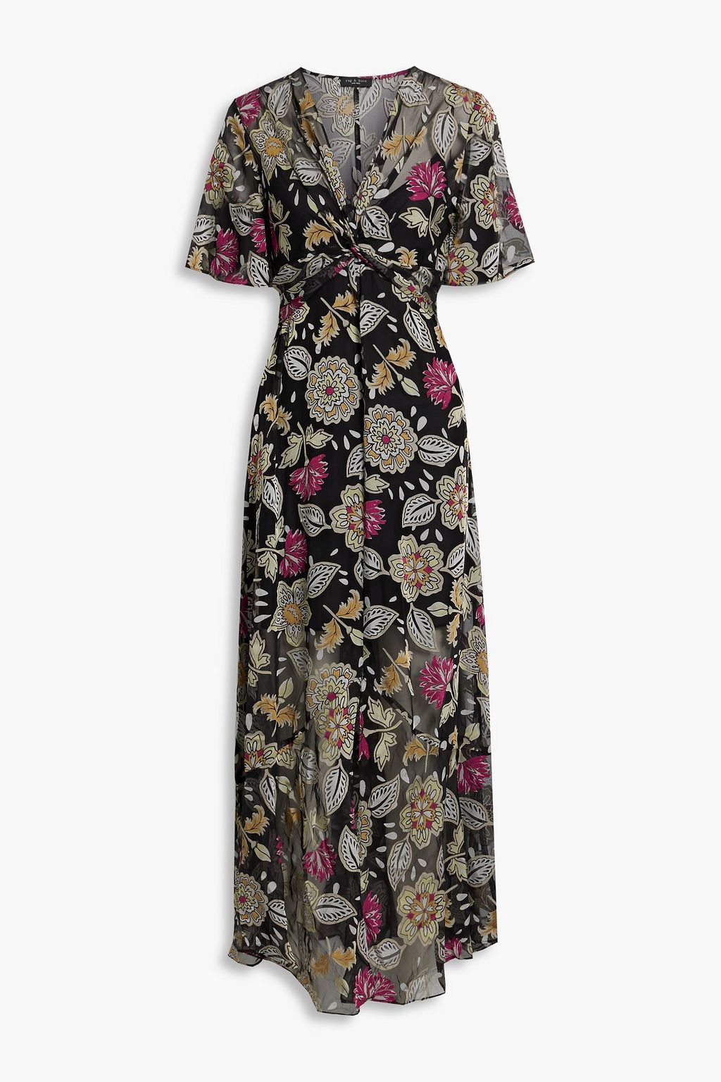 RAG & BONE Tamar twist-front floral-print chiffon maxi dress | THE OUTNET