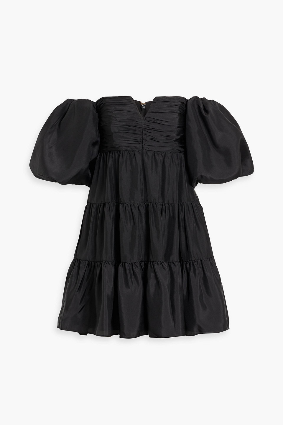 Rebecca Vallance Darlene Off-the-shoulder Silk-taffeta Mini Dress In Black