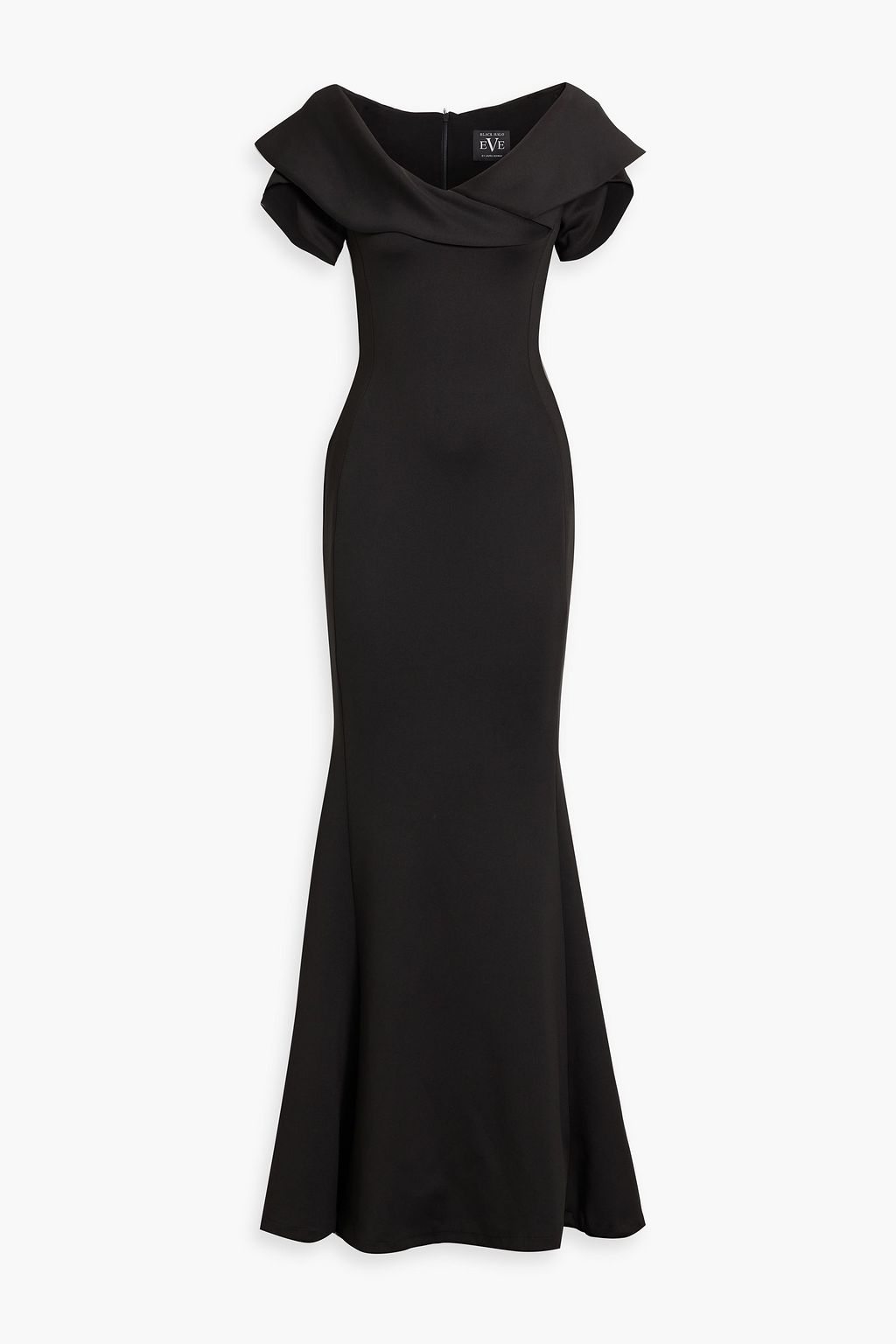 BLACK HALO Fiori draped cady gown | THE OUTNET