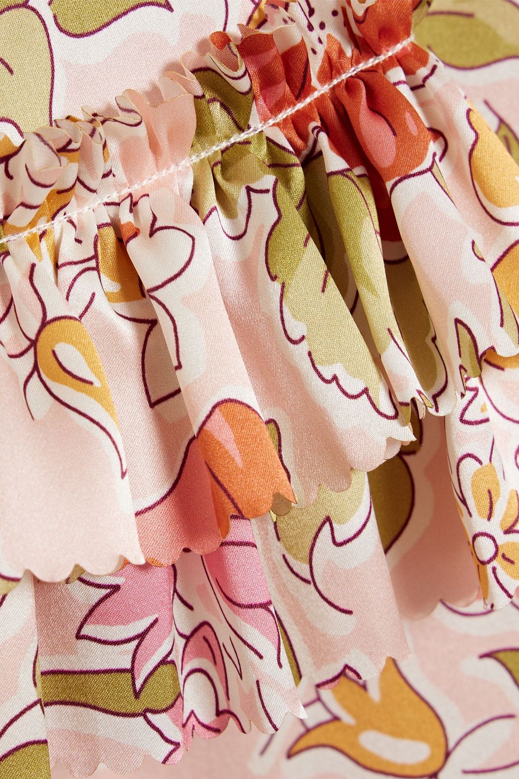 THE VAMPIRE'S WIFE Falconetti ruffled floral-print silk-satin midi dress