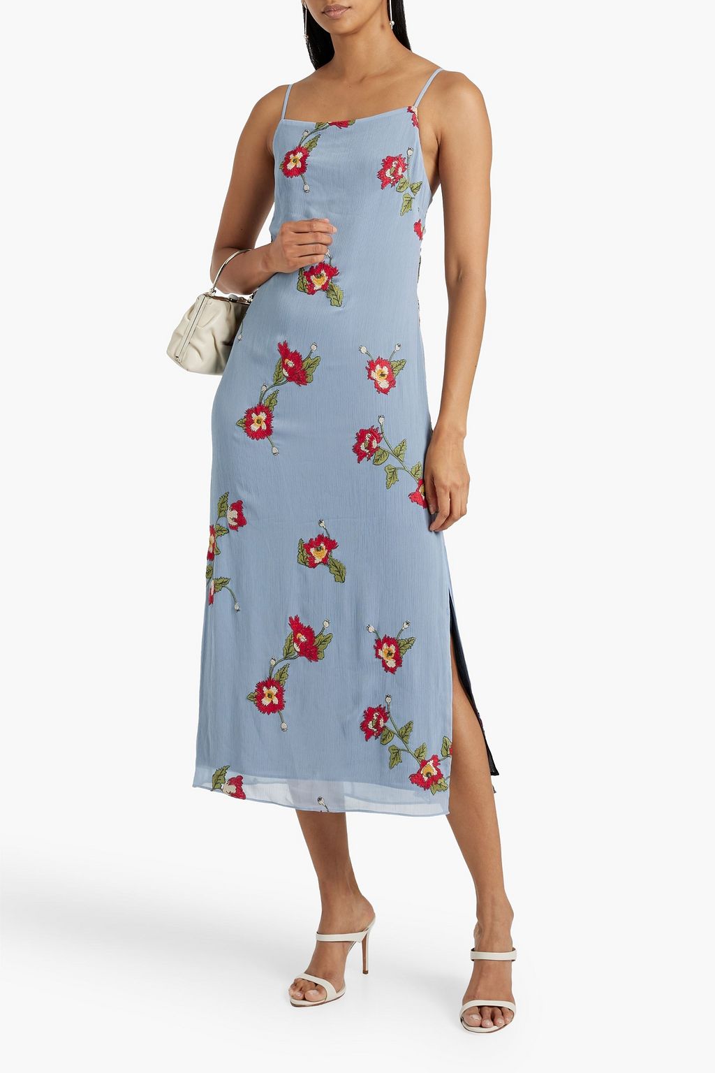 RAG & BONE Joelene embroidered crepon midi dress