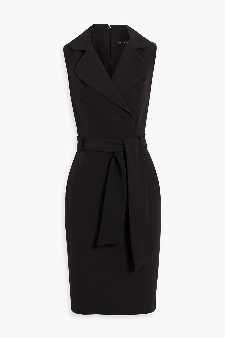 Shop Black Halo Danica Wrap-effect Crepe Dress In Black