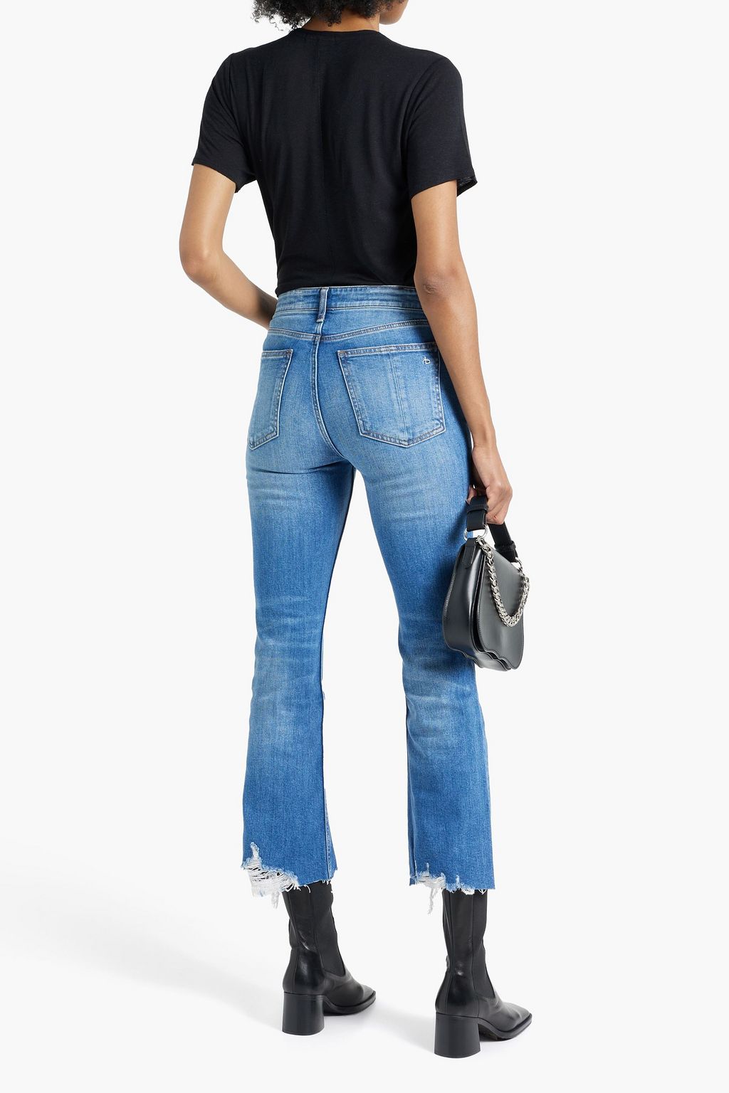 RAG & BONE Nina frayed high-rise kick-flare jeans