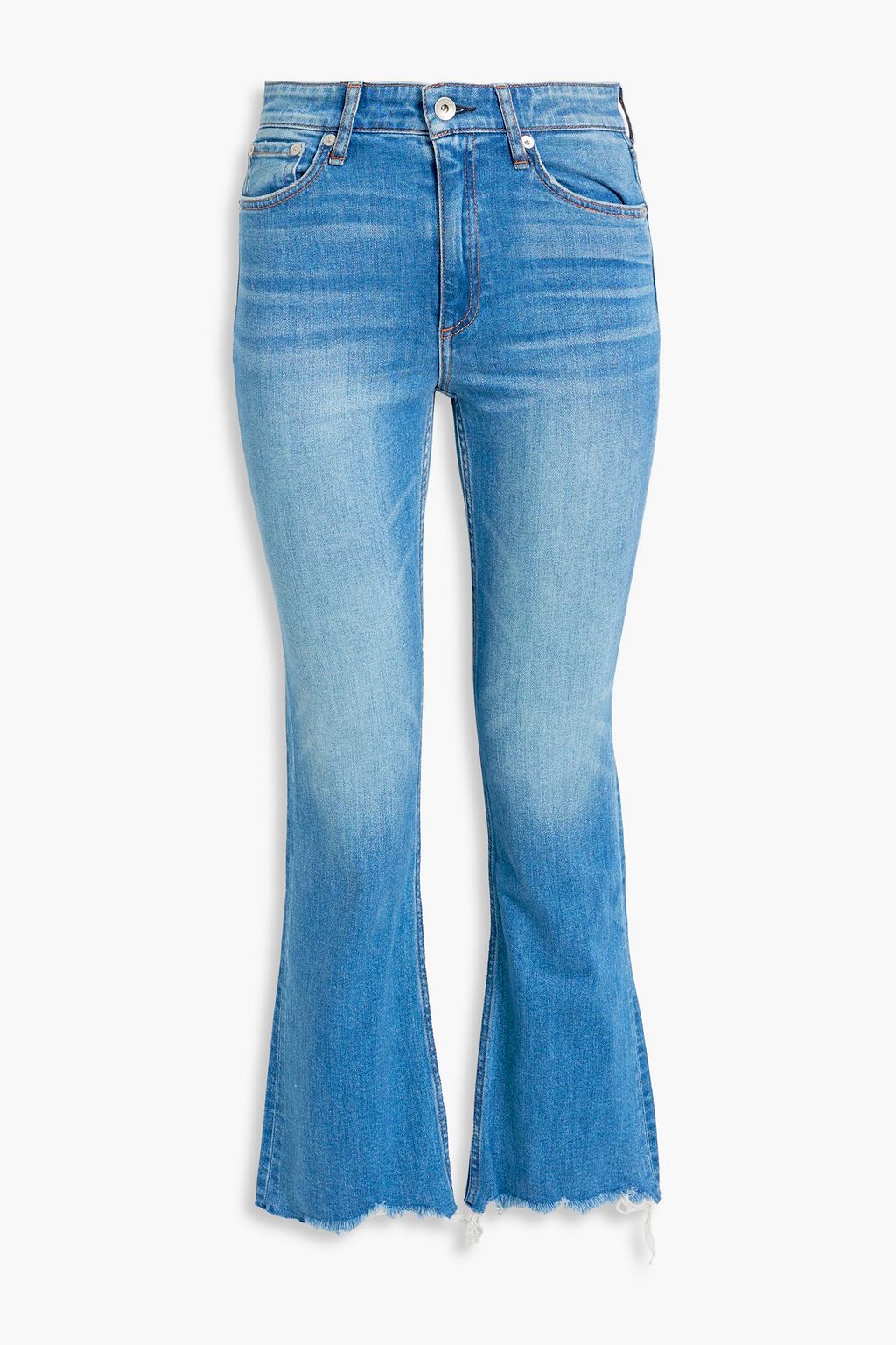 RAG & BONE Nina frayed high-rise kick-flare jeans | THE OUTNET