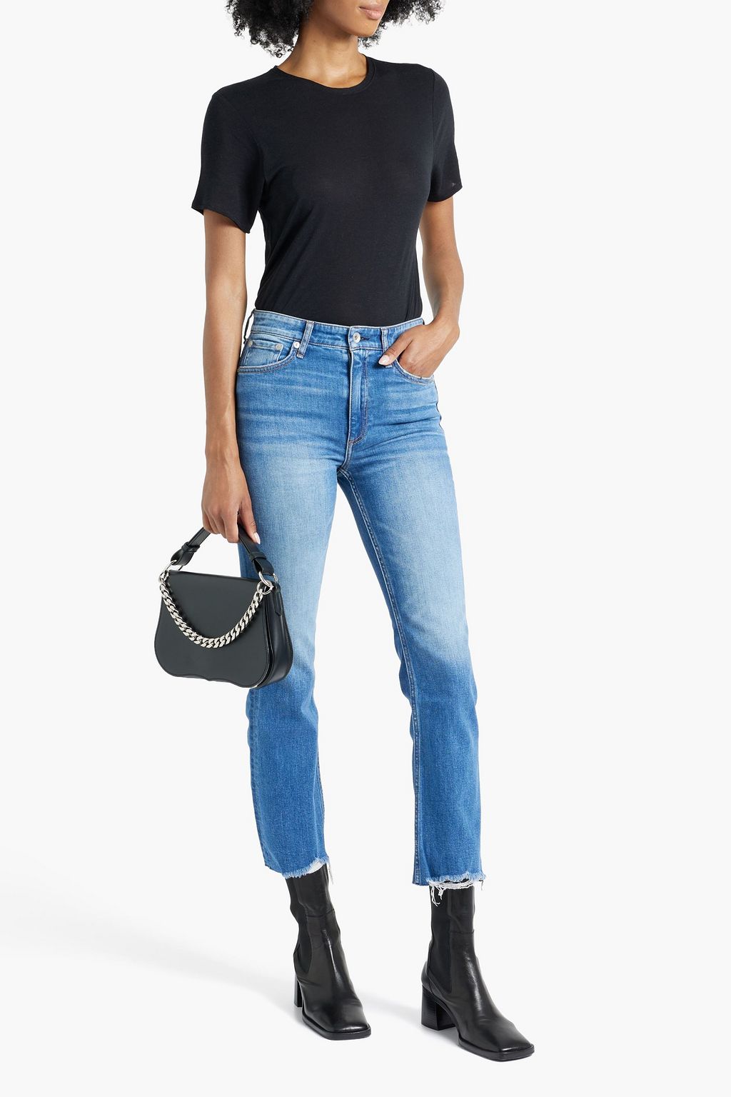 RAG & BONE Nina frayed high-rise kick-flare jeans