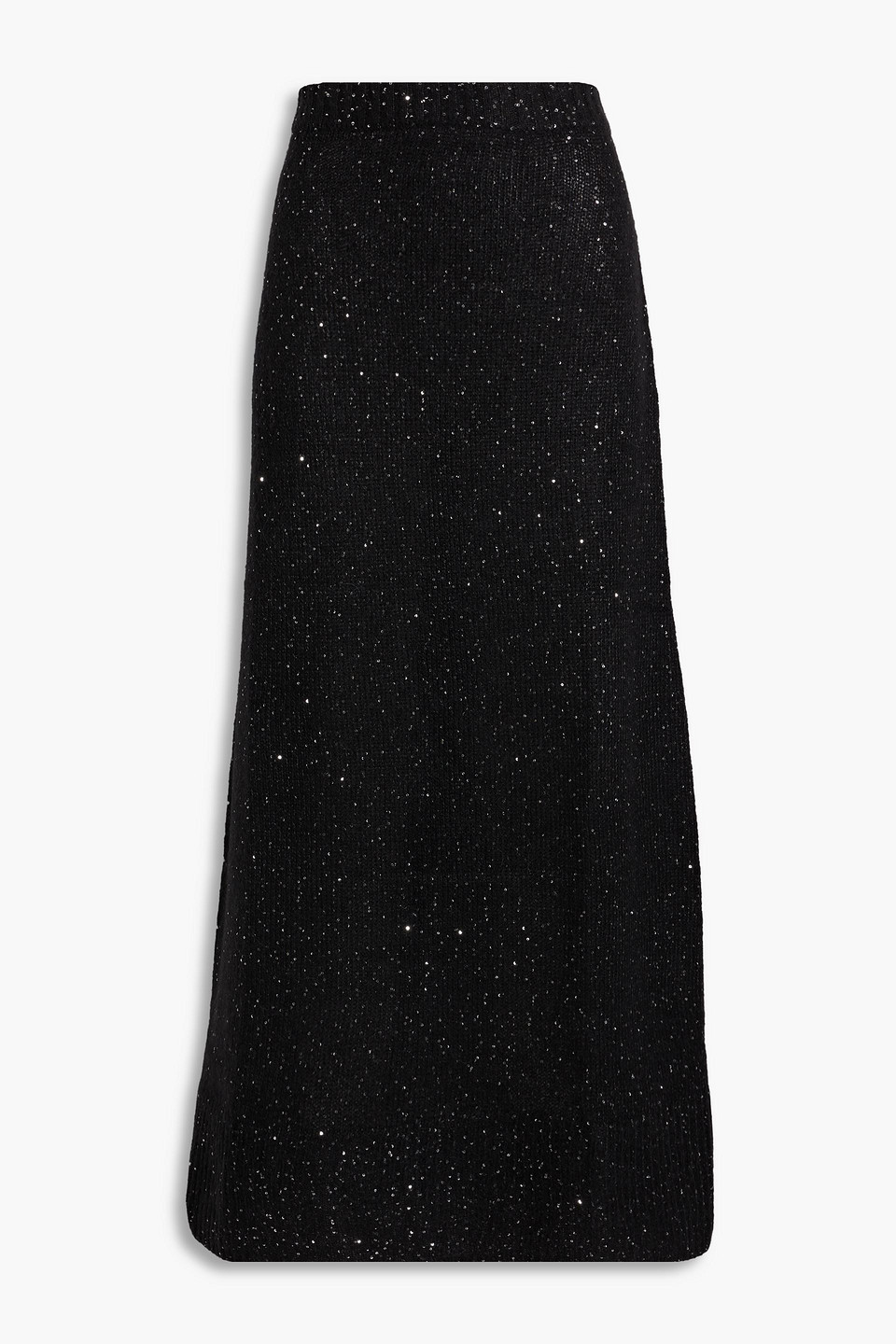 Atm Anthony Thomas Melillo Sequin-embellished Knitted Maxi Skirt In Black