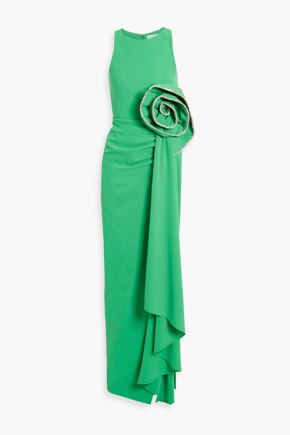 Rachel Gilbert Santiago Draped Asymmetric Gown In Green