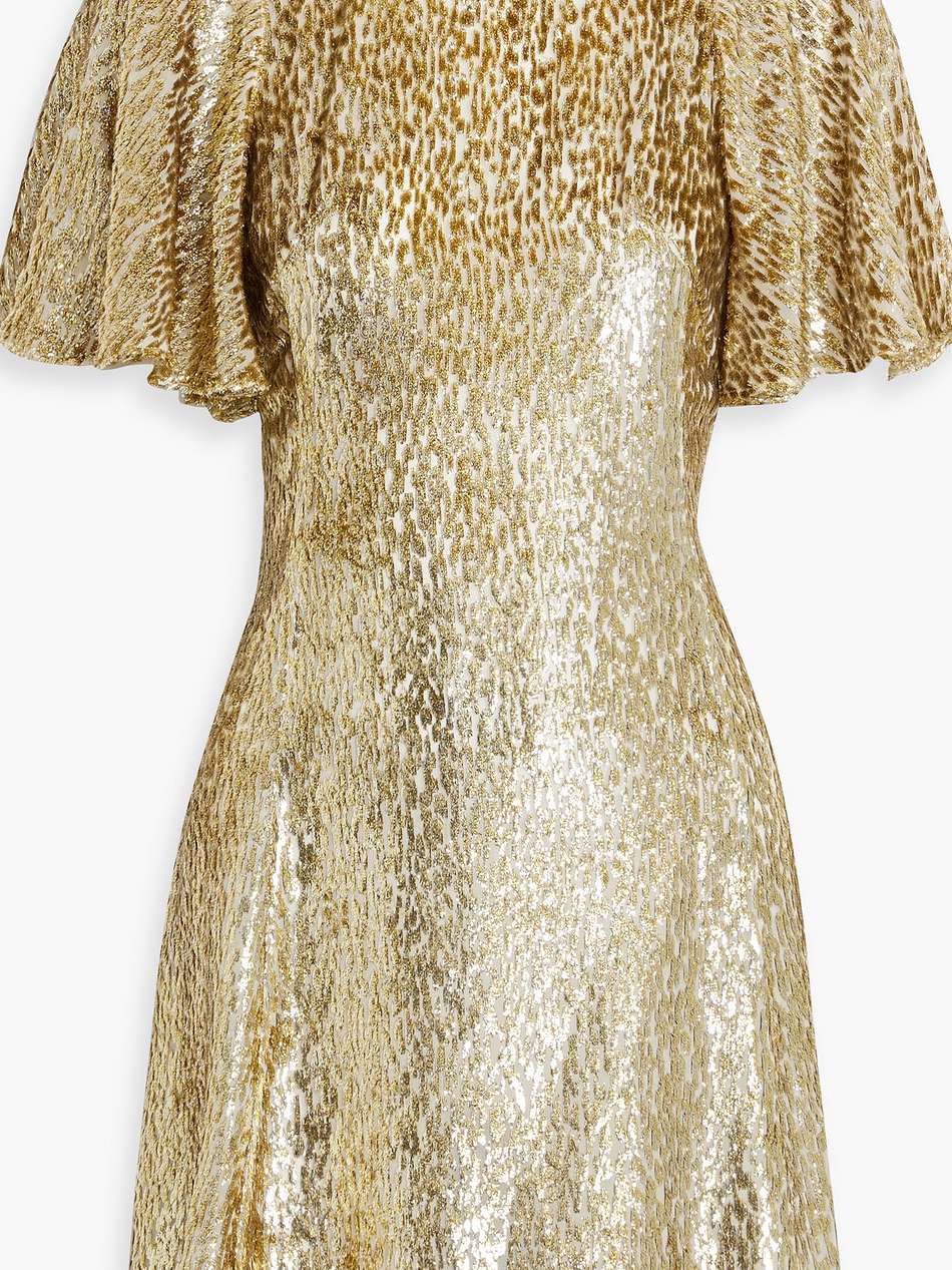 midnight tremors metallic fil coupé tulle mini dress