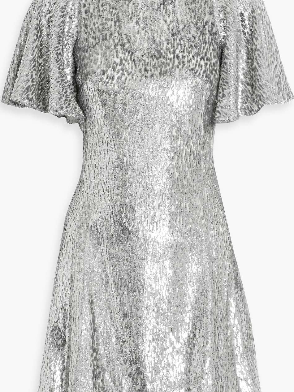 midnight tremors metallic devoré tulle mini dress