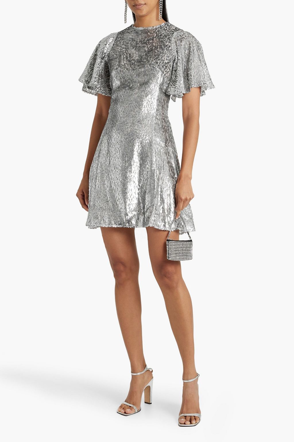 THE VAMPIRE'S WIFE Midnight Tremors metallic fil coupé tulle mini dress