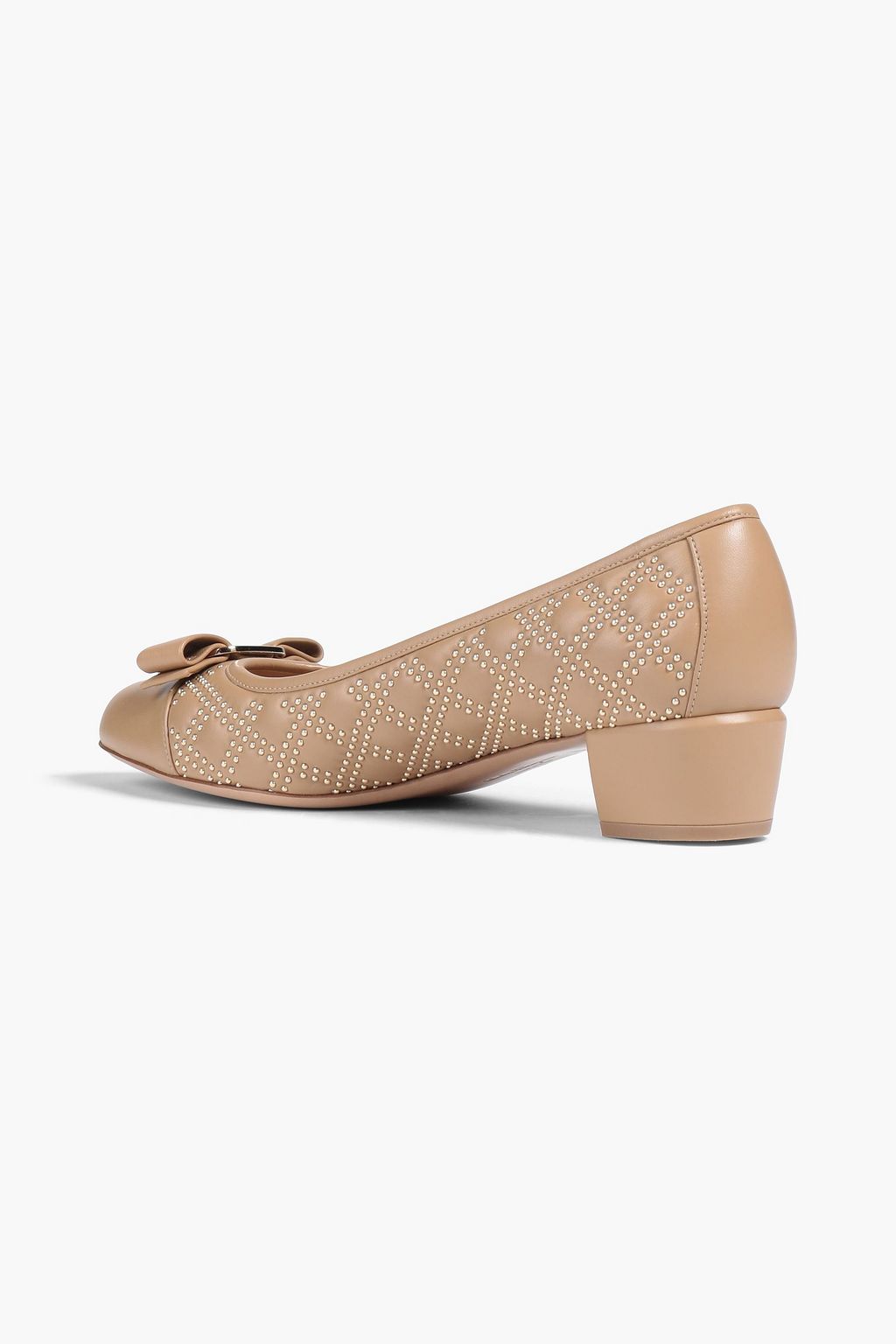 FERRAGAMO Pumps aus Leder mit Verzierung