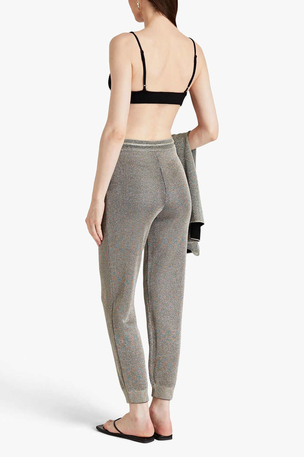 MISSONI Metallic crochet-knit wool-blend track pants