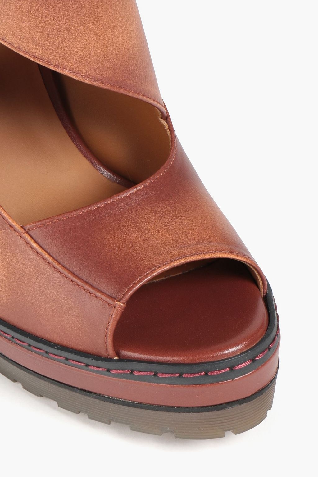 CHLOÉ レザー プラットフォームサンダル