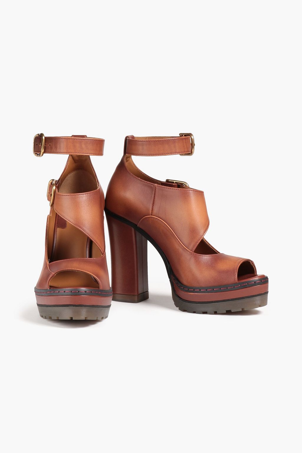 CHLOÉ レザー プラットフォームサンダル