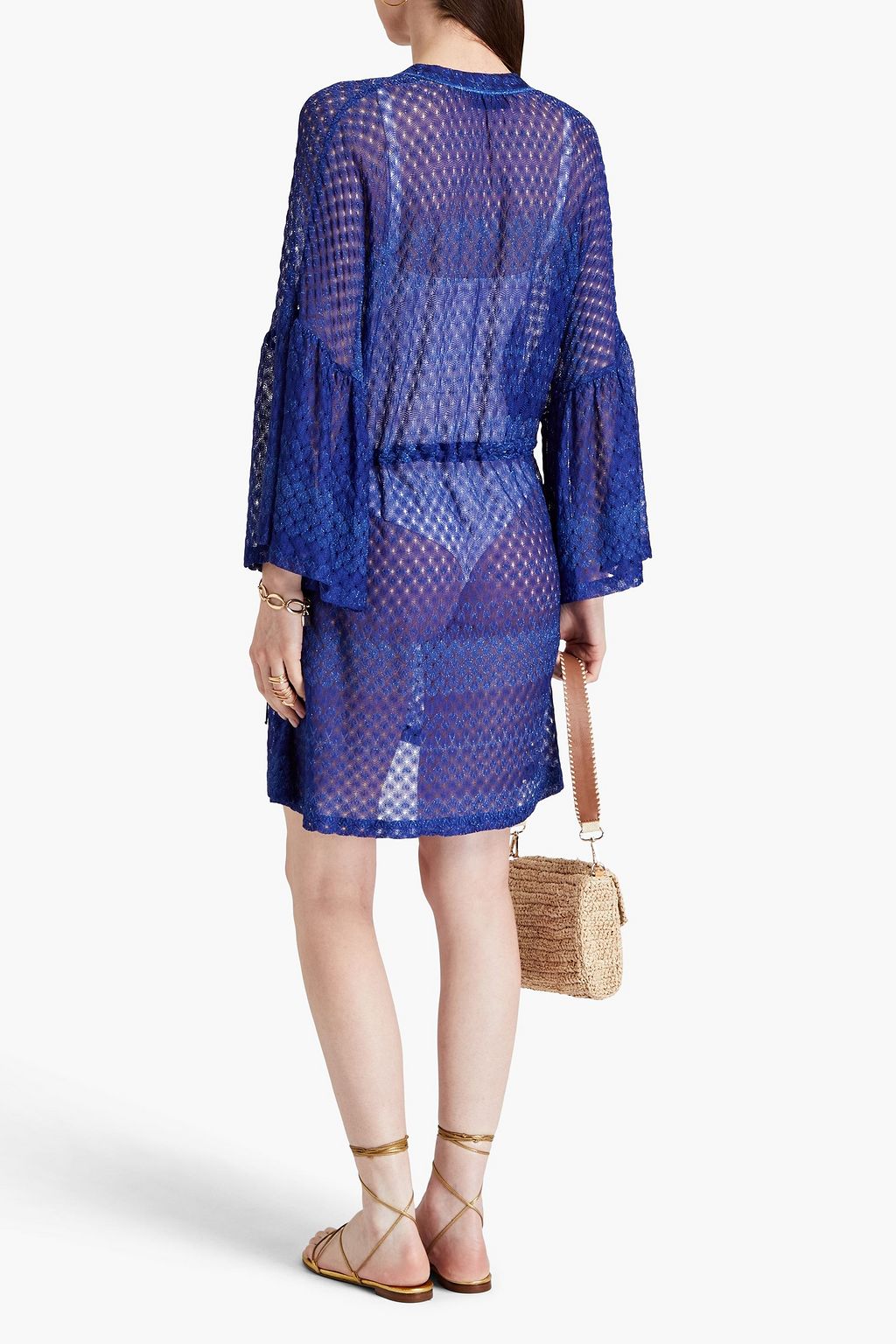 MISSONI Metallic crochet-knit coverup