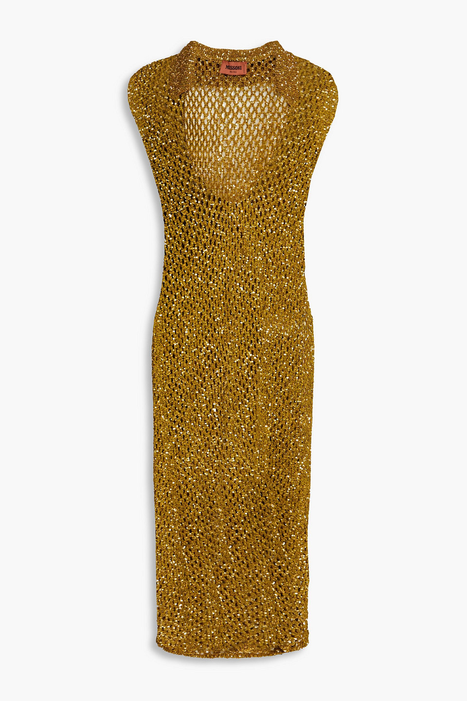 Sequined open-knit dress