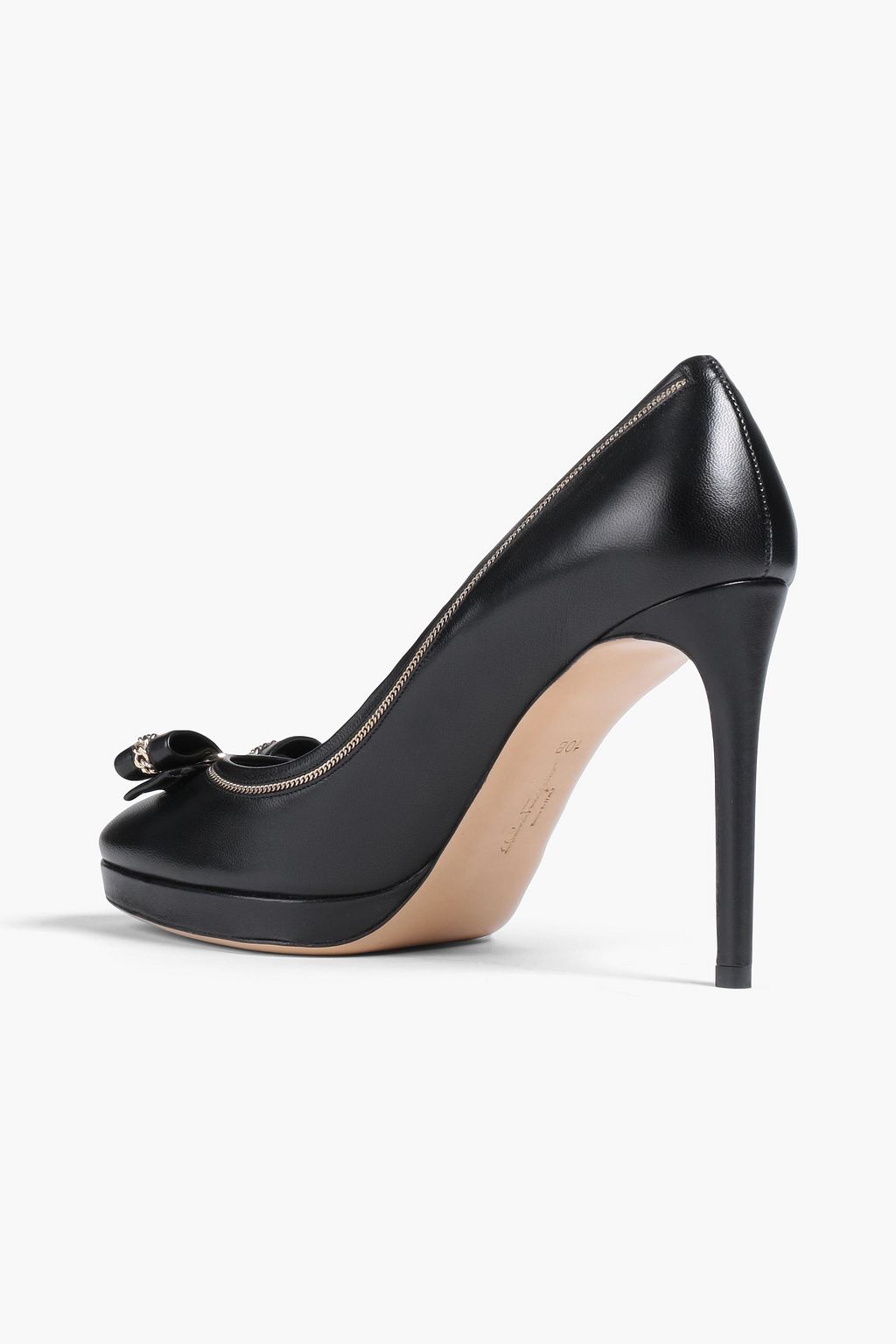 FERRAGAMO レザー プラットフォームパンプス