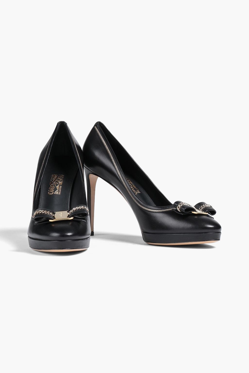 FERRAGAMO レザー プラットフォームパンプス