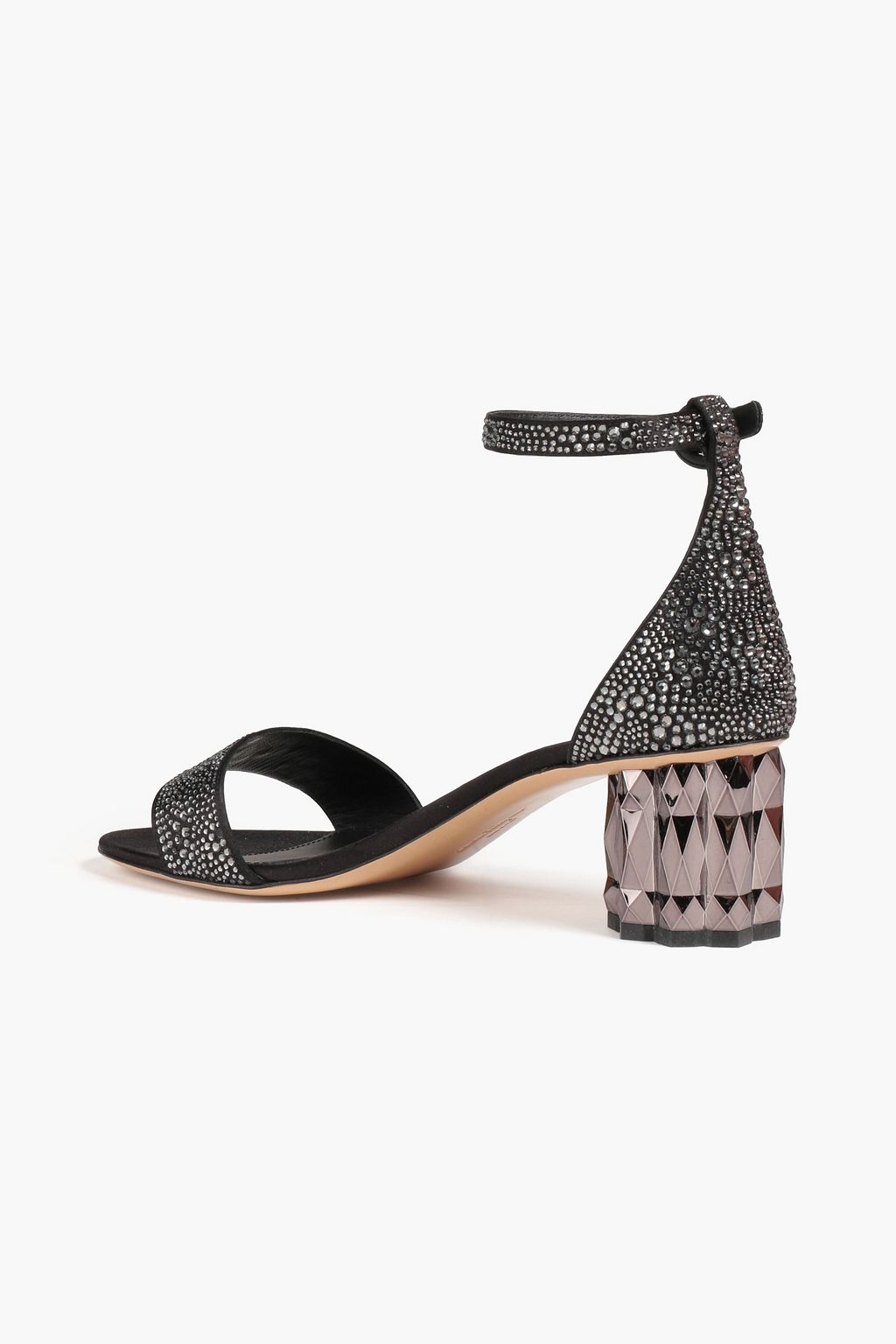 FERRAGAMO صندل «أزاليا» من الساتان مزين بالكريستال