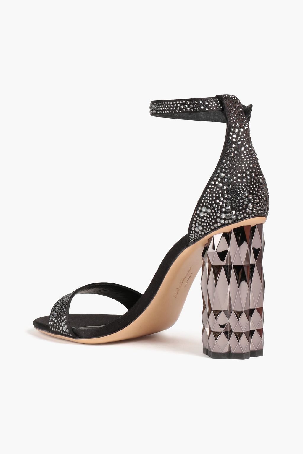 FERRAGAMO Azalea crystal-embellished leather sandals