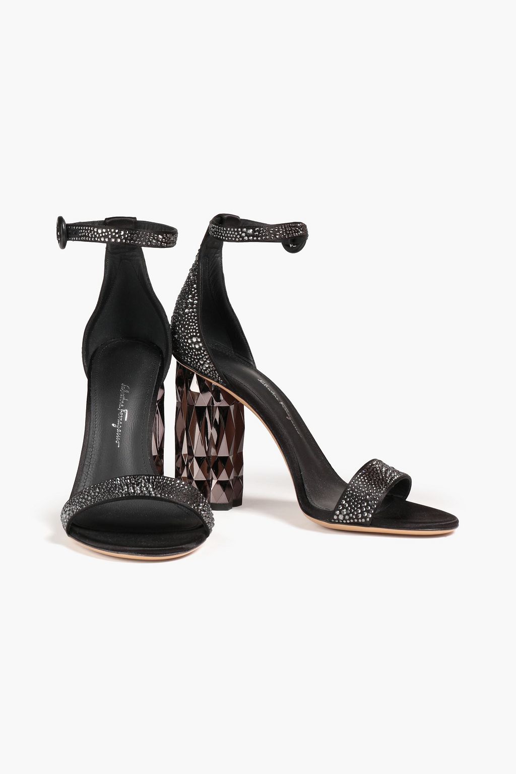 FERRAGAMO Azalea crystal-embellished leather sandals