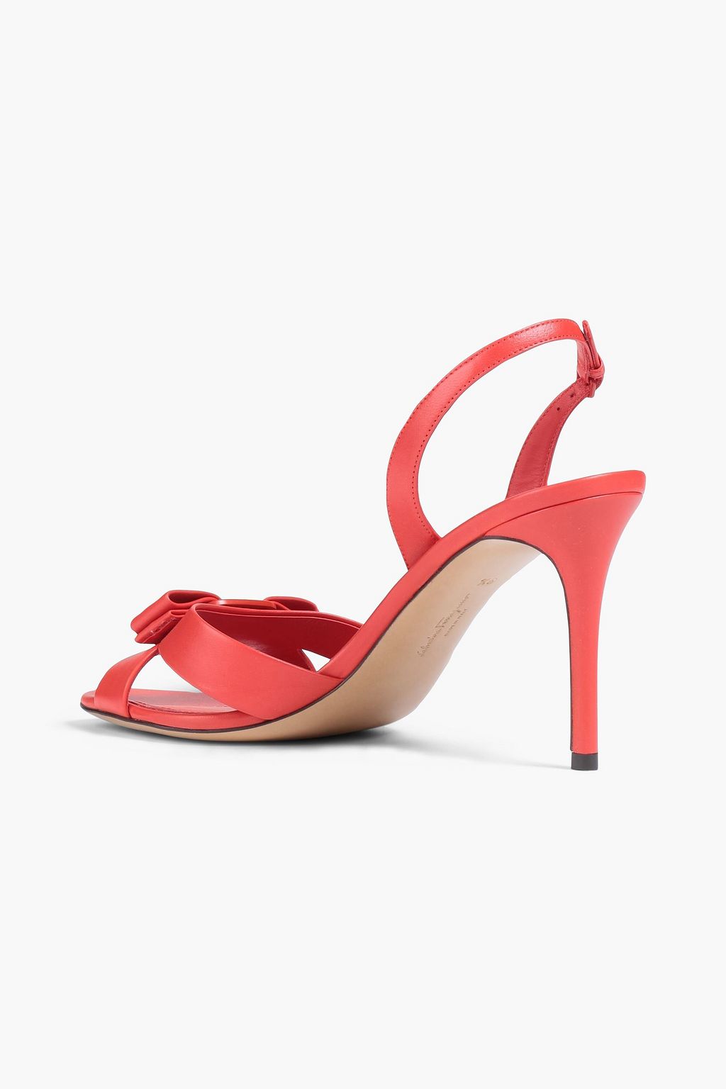 FERRAGAMO レザー スリングバックサンダル リボン付き