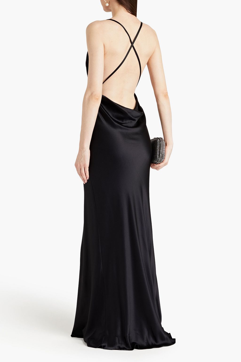 GALVAN  LONDON Whiteley draped silk-satin gown