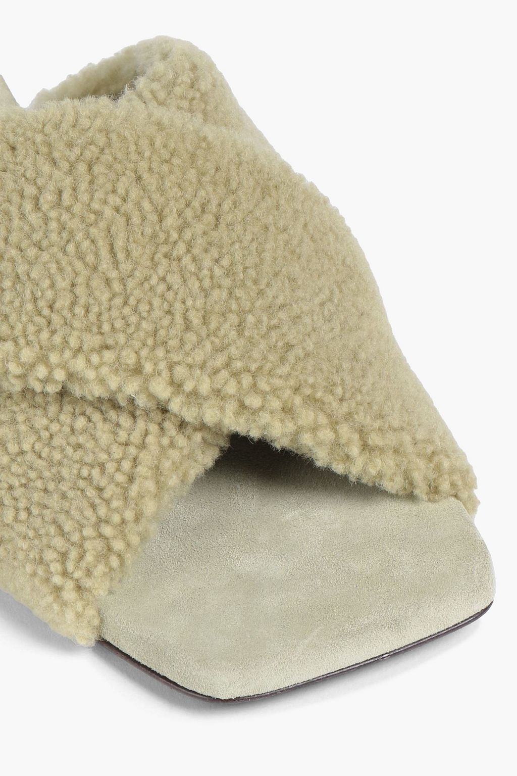 BRUNELLO CUCINELLI Bead-embellished shearling slides